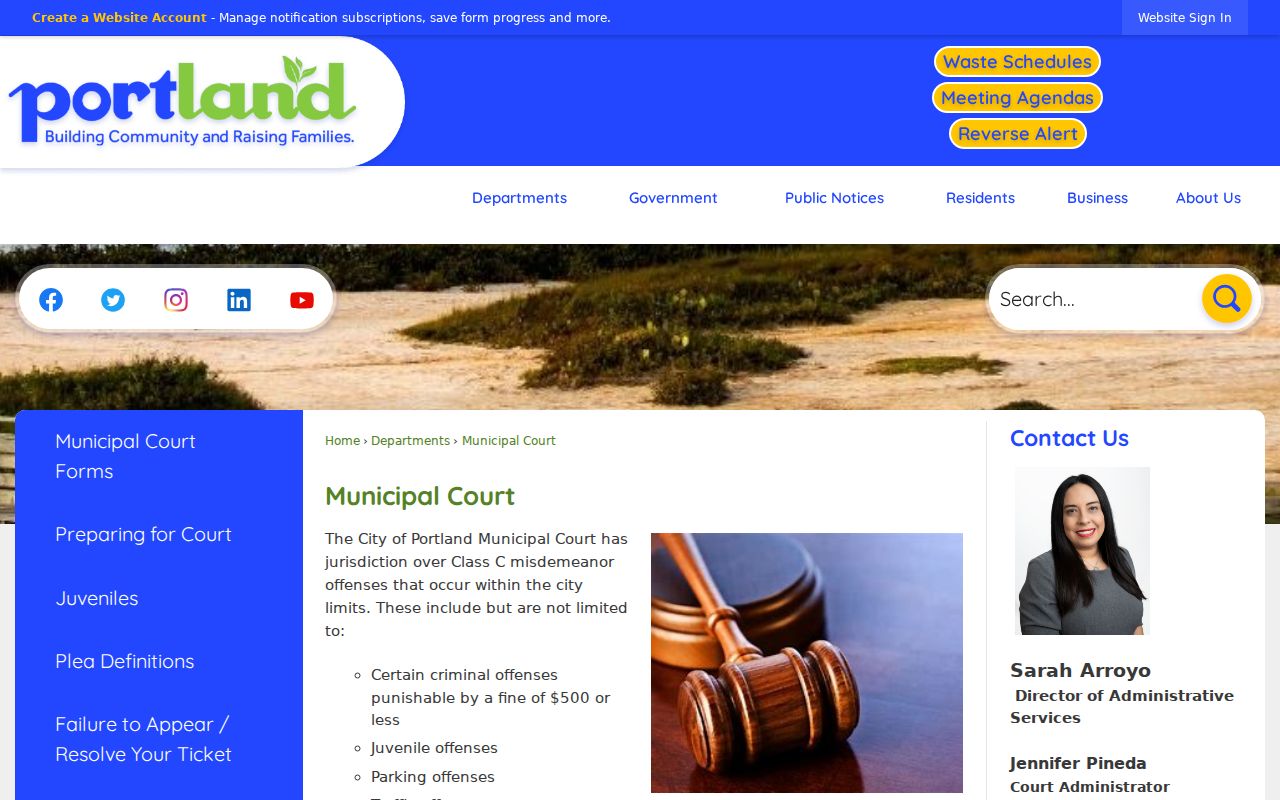 San Patricio County traffic warrants, Portland Municipal Court class C procedures