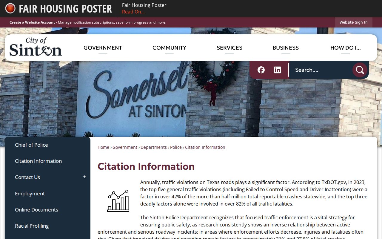 San Patricio County active warrants, Sinton municipal citation status and FTA route