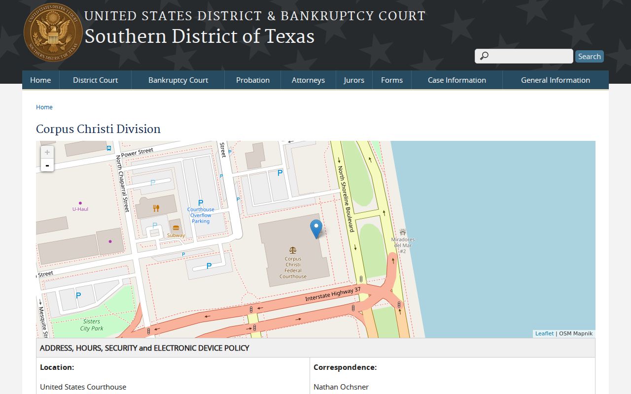 San Patricio County federal warrant context, Corpus Christi Division venue
